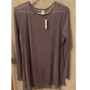 Victoria's Secret Sheer Sparkle Long Sleeve Top